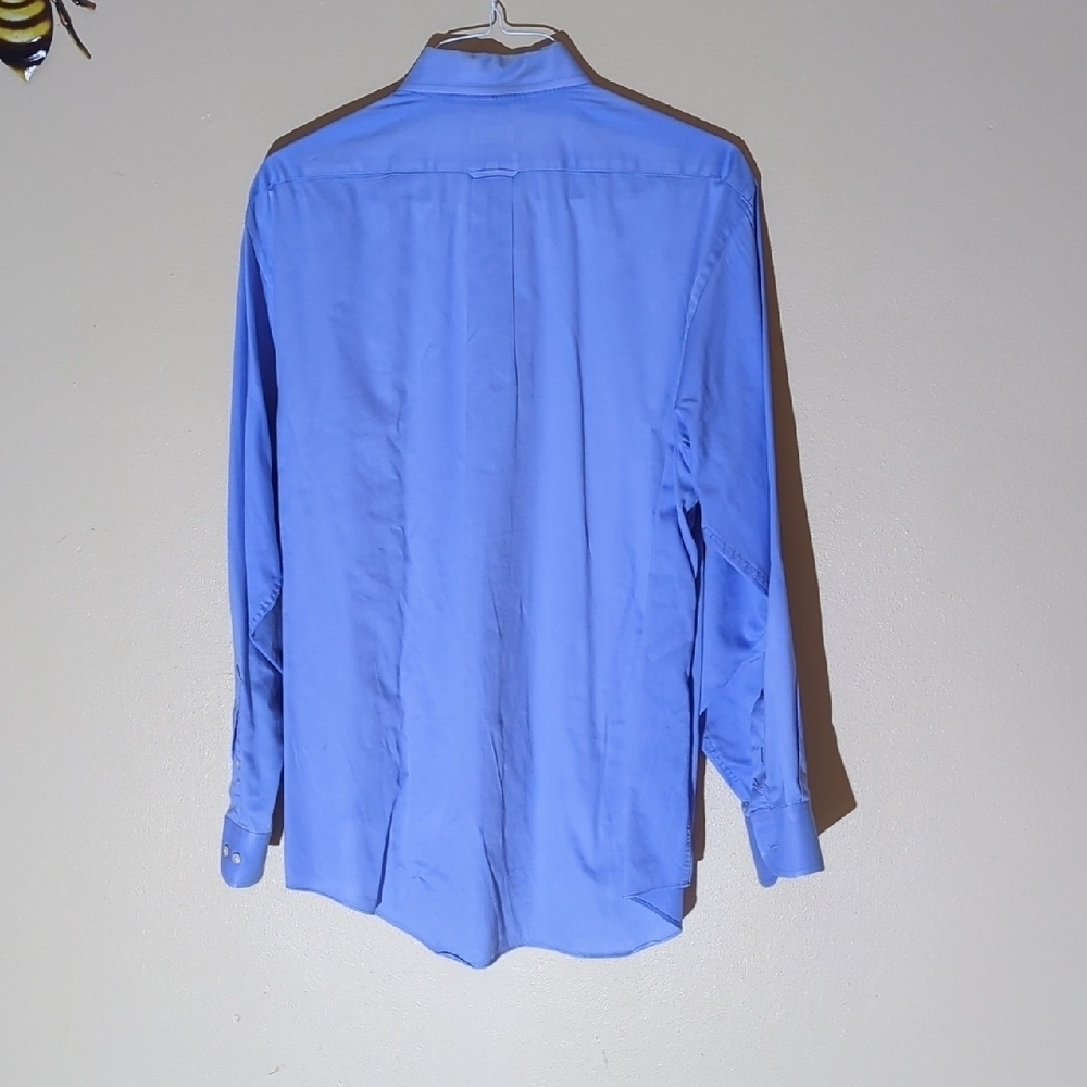 Izod Men's Casual Blue Button-Down Dress Shirt - Picture 4 of 7